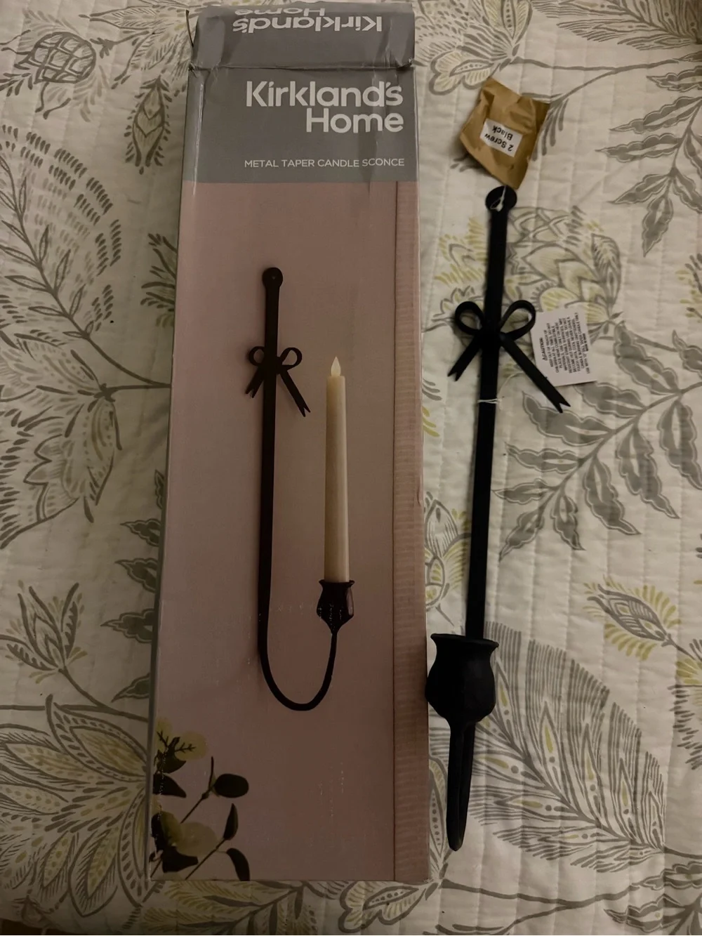 NWT Black Metal Taper Candle Sconces